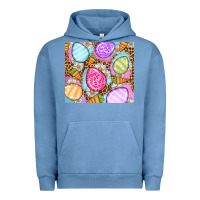Pigment Pebble Blue Easter eggs daisies carrots Urban Hoodie - OliviaCreatesArt