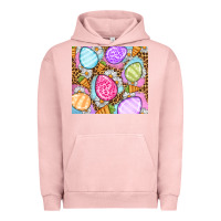 Pigment Salmon Easter eggs daisies carrots Urban Hoodie - OliviaCreatesArt
