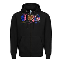 Black Peace Love Cheer Zipper Hoodie - BundleAndBundleShop