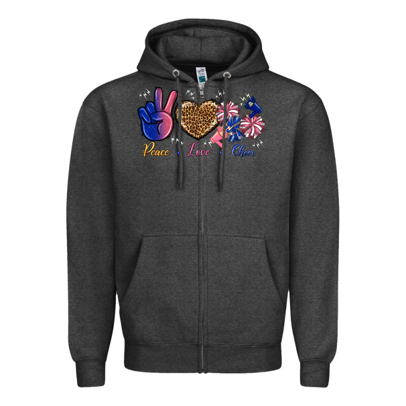 Peace Love Cheer Zipper Hoodie by BundleAndBundleShop | Teevron