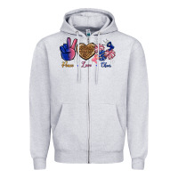 Heather Grey Peace Love Cheer Zipper Hoodie - BundleAndBundleShop