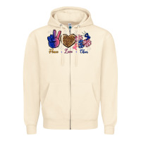 Sandshell Peace Love Cheer Zipper Hoodie - BundleAndBundleShop