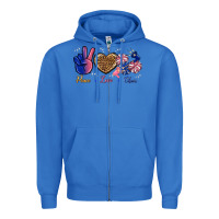 True Royal Peace Love Cheer Zipper Hoodie - BundleAndBundleShop