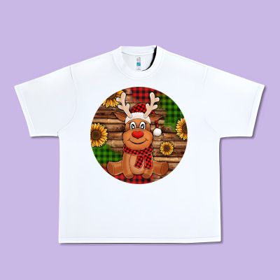 Cute Reindeer Christmas Urban Heavy Tee Designed By Jasminsmagicworld