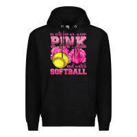 Black In October We Wear Pink and Watch Softball Premium Hoodie - texasbilliewilder