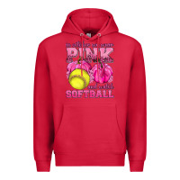 Cardinal In October We Wear Pink and Watch Softball Premium Hoodie - texasbilliewilder
