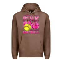 Chestnut In October We Wear Pink and Watch Softball Premium Hoodie - texasbilliewilder