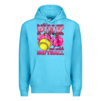 Ocean Blue In October We Wear Pink and Watch Softball Premium Hoodie - texasbilliewilder