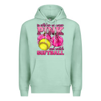 Seafoam In October We Wear Pink and Watch Softball Premium Hoodie - texasbilliewilder