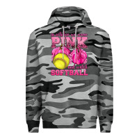 Slate Camo In October We Wear Pink and Watch Softball Premium Hoodie - texasbilliewilder