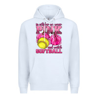 In October We Wear Pink And Watch Softball Premium Hoodie | Teevron