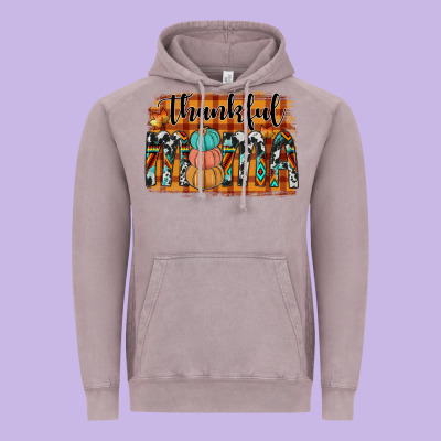 Thankful Mama Vintage Hoodie Designed By Jahusdesignshop