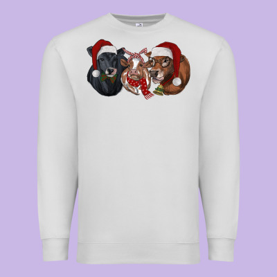 Christmas Heifers Premium Sweatshirt Designed By Ranaportraitstore