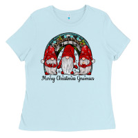 Baby Blue merry Christmas Gnomes Rainbow Ladies Tee - JahusDesignShop