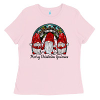 Bubblegum Pink merry Christmas Gnomes Rainbow Ladies Tee - JahusDesignShop