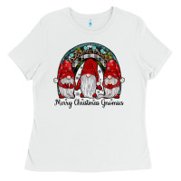 Merry Christmas Gnomes Rainbow Ladies Tee | Teevron