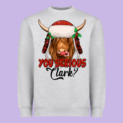 You Serious Clark Highland Cow Heavyweight Sweatshirt Designed By Jasminsmagicworld