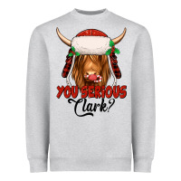 Heather Grey you serious clark highland cow Heavyweight Sweatshirt - Jasminsmagicworld