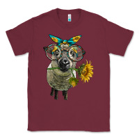 Burgundy cute hempshire sheep with eyeglasses Classic Tee - LillyAllenDesigns