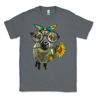 Charcoal Heather cute hempshire sheep with eyeglasses Classic Tee - LillyAllenDesigns