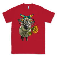 Red cute hempshire sheep with eyeglasses Classic Tee - LillyAllenDesigns