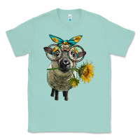 Seafoam cute hempshire sheep with eyeglasses Classic Tee - LillyAllenDesigns