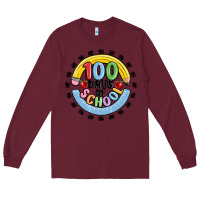 Burgundy 100 days of school Long Sleeve Tee - MaliasSmallBusiness