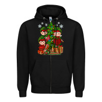 Black Mimi Elf, Mama Elf, Child Elf Christmas Zipper Hoodie - BundleAndBundleShop