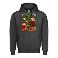 Charcoal Heather Mimi Elf, Mama Elf, Child Elf Christmas Zipper Hoodie - BundleAndBundleShop