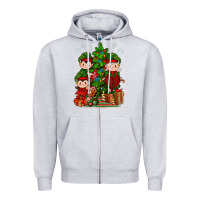 Heather Grey Mimi Elf, Mama Elf, Child Elf Christmas Zipper Hoodie - BundleAndBundleShop