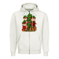 Oatmeal Heather Mimi Elf, Mama Elf, Child Elf Christmas Zipper Hoodie - BundleAndBundleShop
