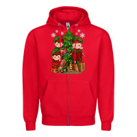 Red Mimi Elf, Mama Elf, Child Elf Christmas Zipper Hoodie - BundleAndBundleShop
