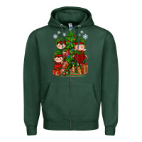 Sports Green Mimi Elf, Mama Elf, Child Elf Christmas Zipper Hoodie - BundleAndBundleShop