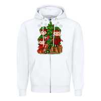 White Mimi Elf, Mama Elf, Child Elf Christmas Zipper Hoodie - BundleAndBundleShop
