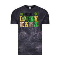 Cloud Black one lucky mama Vintage Tee - AdoDesignShop
