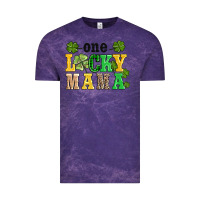 Cloud Purple one lucky mama Vintage Tee - AdoDesignShop