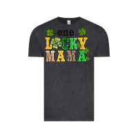 Vintage Black one lucky mama Vintage Tee - AdoDesignShop