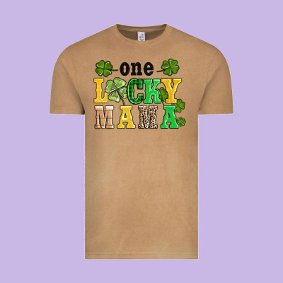 One Lucky Mama Vintage Tee Designed By Adodesignshop