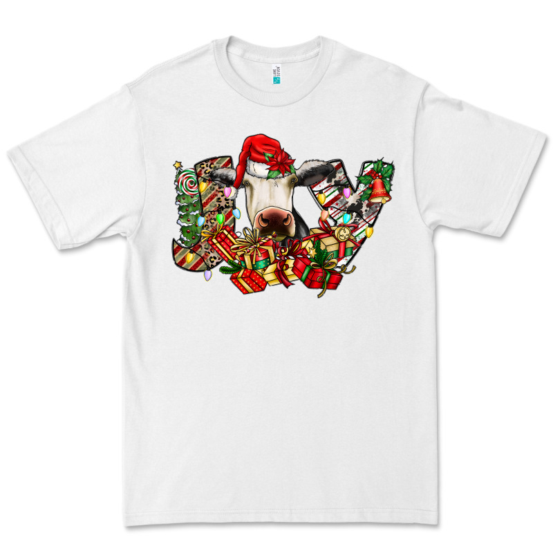 Christmas Joy Cow Premium Tee by CowhideDigitalArt | Teevron
