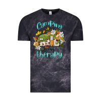 Cloud Black camping is my therapy Vintage Tee - BarkalooDesign