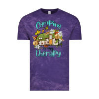 Cloud Purple camping is my therapy Vintage Tee - BarkalooDesign