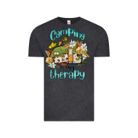 Vintage Black camping is my therapy Vintage Tee - BarkalooDesign