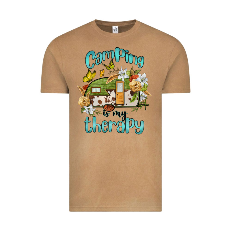 Camping Is My Therapy Vintage Tee by BarkalooDesign | Teevron