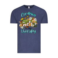 Vintage Denim camping is my therapy Vintage Tee - BarkalooDesign