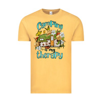 Vintage Mustard camping is my therapy Vintage Tee - BarkalooDesign