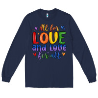 Navy all for love and love for all Long Sleeve Tee - MaliasSmallBusiness