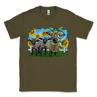 Army Green cute hempshire sheep family Classic Tee - LillyAllenDesigns