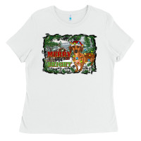 White merry and bright  dachshund with farm Ladies Tee - RanaPortraitStore