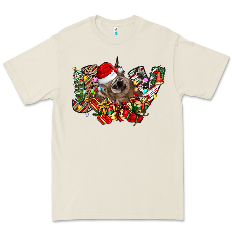 Christmas Joy Highland Cow Premium Tee by CowhideDigitalArt | Teevron
