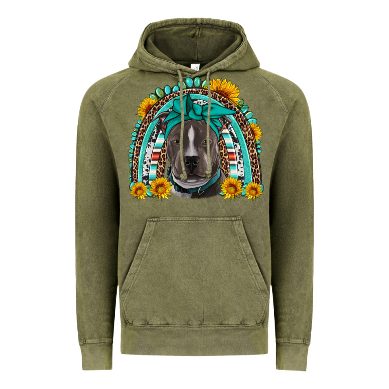 Western Pitbull Rainbow Vintage Hoodie by Artiststas | Teevron